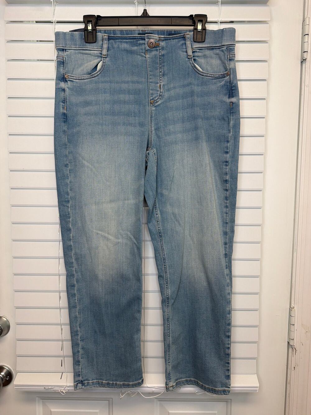 J. Jill High Rise Pull On Straight Leg Crop Jeans Denim Size 10 Regular NWT